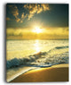 "Yellow Sunlight Over Crystal Waters" Seashore Canvas Wall Art, 12"x20"