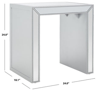 Safavieh Laken Mirrored Accent Table, Silver/Mirror