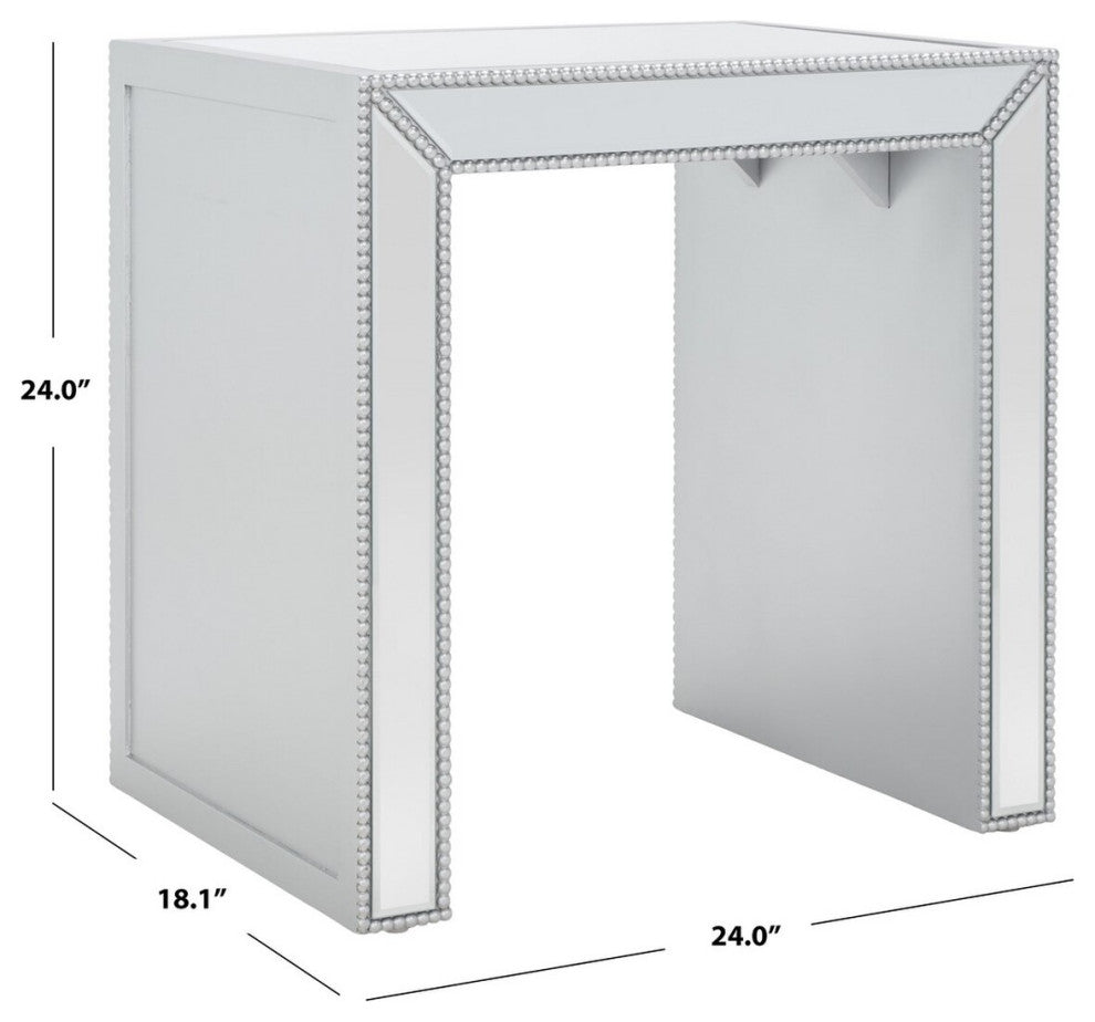 Safavieh Laken Mirrored Accent Table, Silver/Mirror