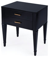 Kai 2 Drawer Burl Wood End Table, Black Licorice