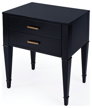 Kai 2 Drawer Burl Wood End Table, Black Licorice