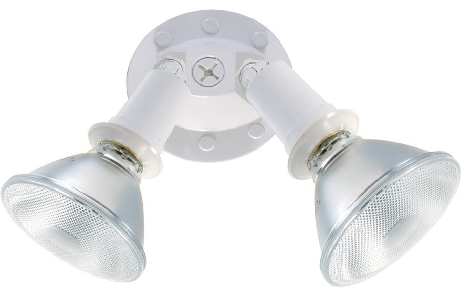 Nuvo 2-Light 10" Flood Light, Exterior PAR38, Adjustable Swivel, White, SF76-522