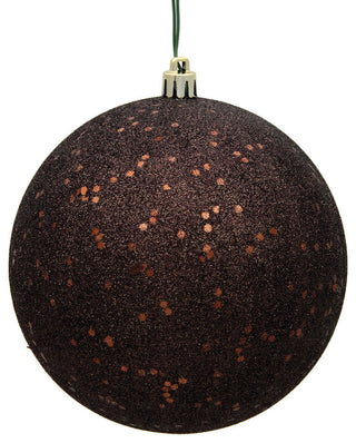 Vickerman 4" Chocolate Sequin Ball Ornament, 6 per Bag