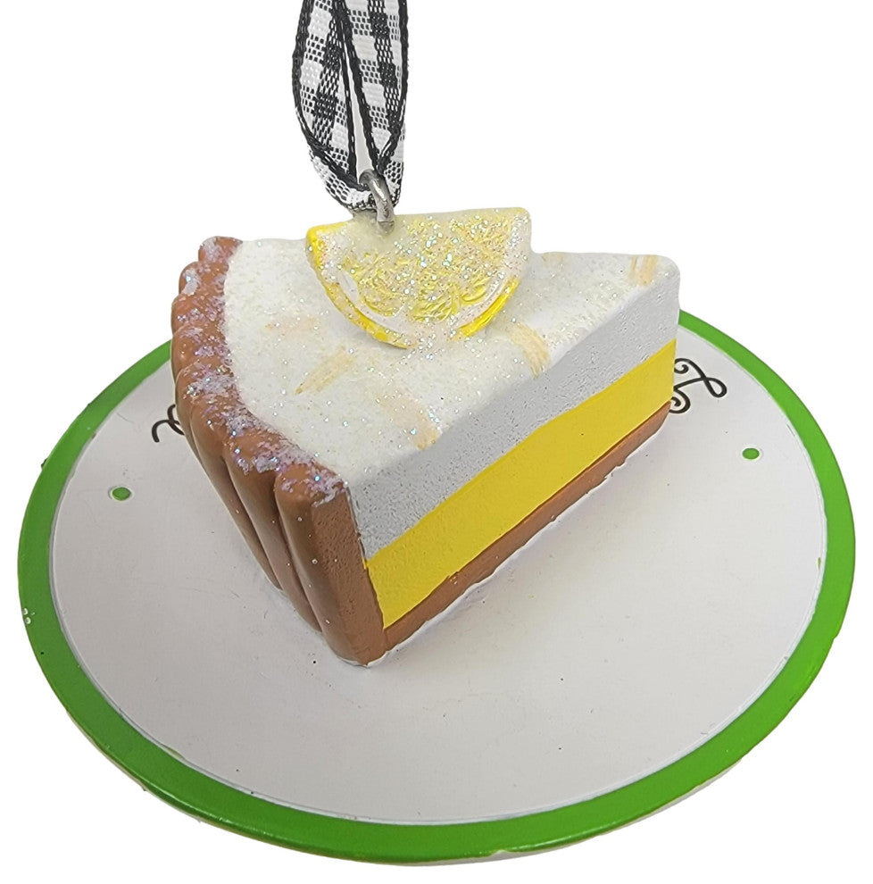 Luxe Lemon Pie Cake Dessert Ornament Vintage Style Food Cake Diner 3 in, Lemon Meringue Pie