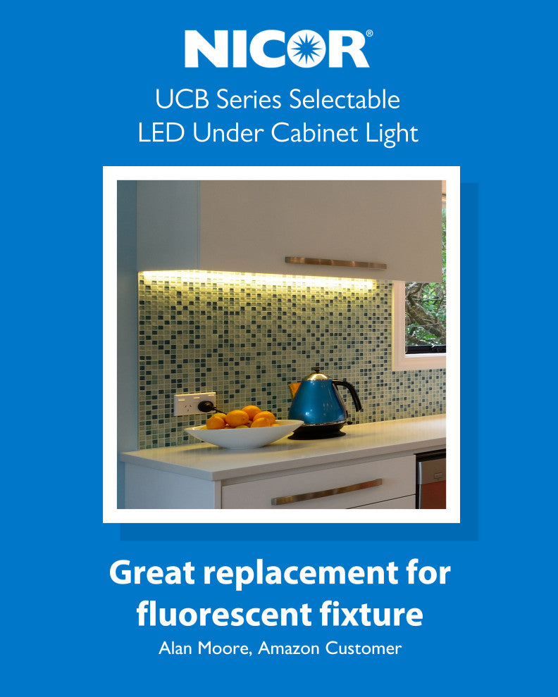 UCB Series Selectable LED Under Cabinet Light, 33", No Switch