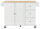 TATEUS Solid Wood Top Kitchen Island 52.7 Inch, White