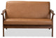 Bianca Mid-Century Modern Loveseat, Tan Faux Leather