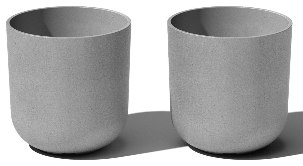 Pure Series Kona Planter, Grey, 10", 2 Pack