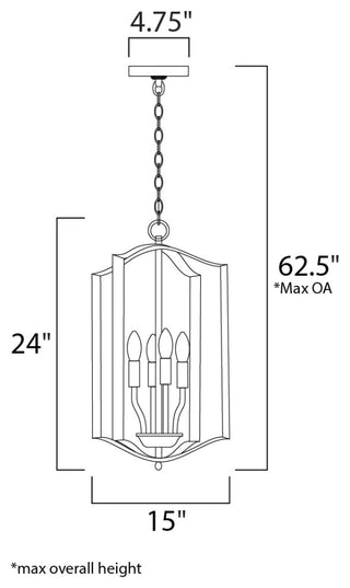 Maxim Lighting Provident 15" 4-Light Chandelier, Black, 10036BK
