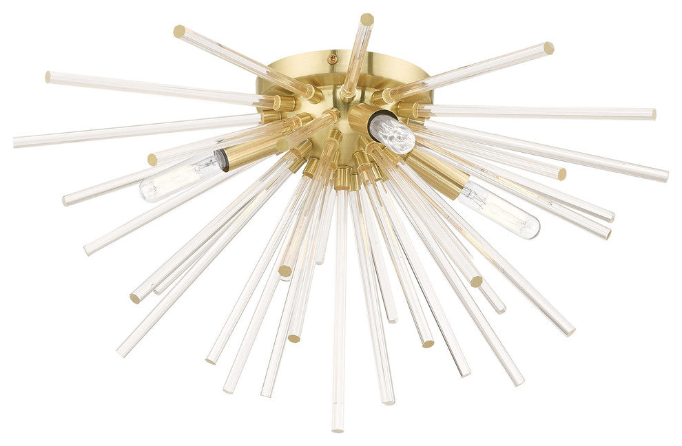 Livex Lighting Satin Brass 4-Light Ceiling Mount