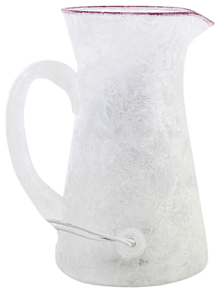 Stony Creek Aubergine Lighted Pitcher Butterfly Flowers Electric Aub2208 Pink