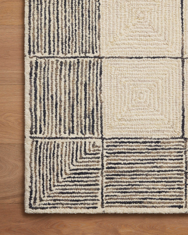 Chris Loves Julia x Loloi Francis Cream / Black 7'-9" x 9'-9" Area Rug