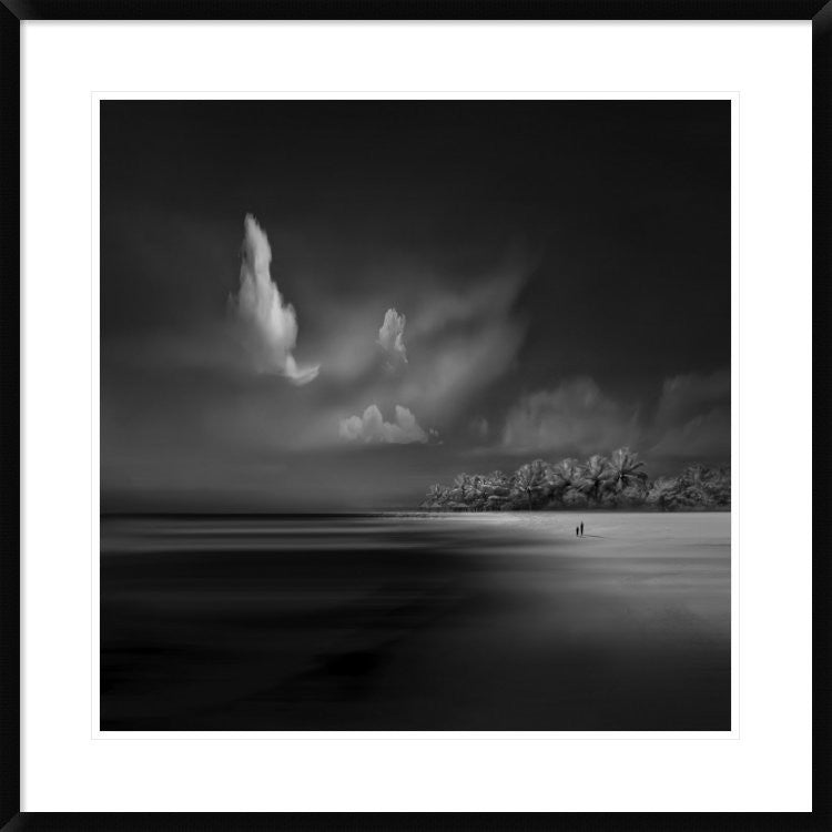 "Sea Shore View" Framed Digital Print by Antonyus Bunjamin (Abe), 32"x32"