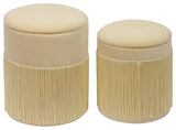 TOV Furniture Tassel Cream Velvet Storage Ottomans - Set of 2