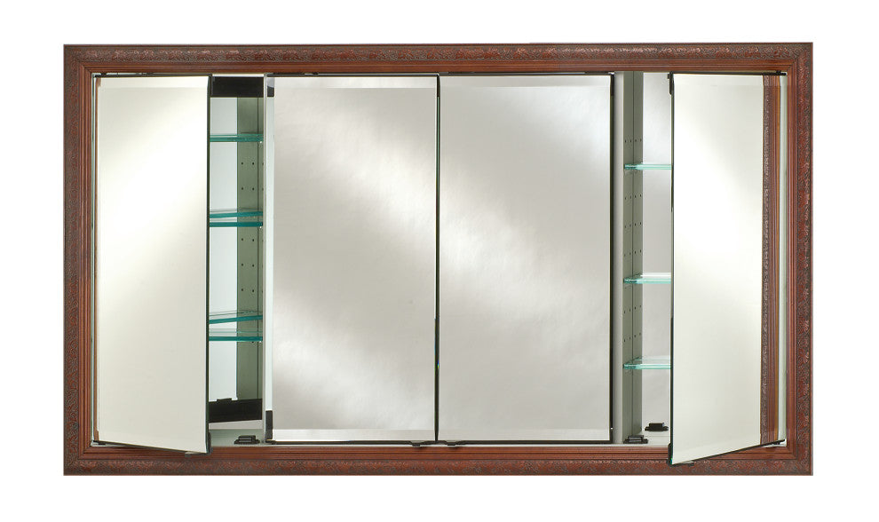 Afina Signature 4 Door Medicine Cabinet, Satin White, 58"x30"