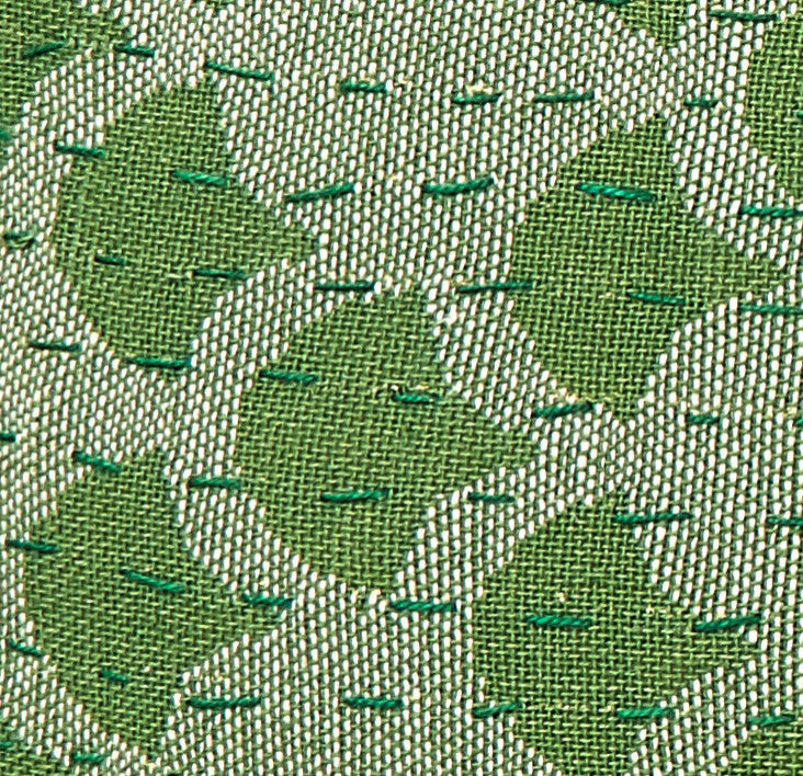 Artisan Hand Loomed Cotton Lumbar Pillow, Green Ginkgo, 16"x48"