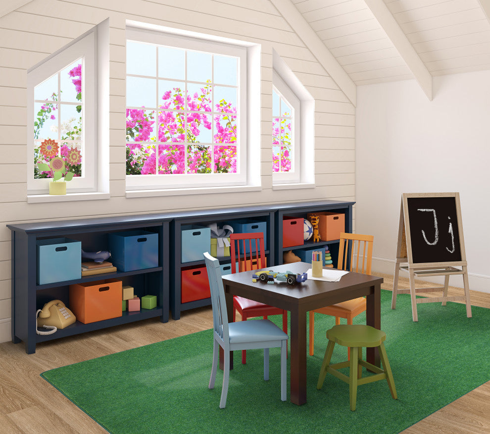 Kid Essentials Rug, Just Kidding, Grass Green, 6'x9'