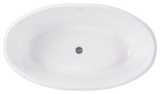 59"x32" Acrylic Freestanding Soaking Bathtub, White/Integrated Overflow