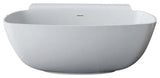 ADM Round Freestanding Bathtub, Matte White, 62.2"