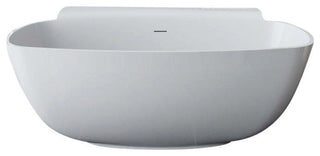 ADM Round Freestanding Bathtub, Matte White, 62.2"
