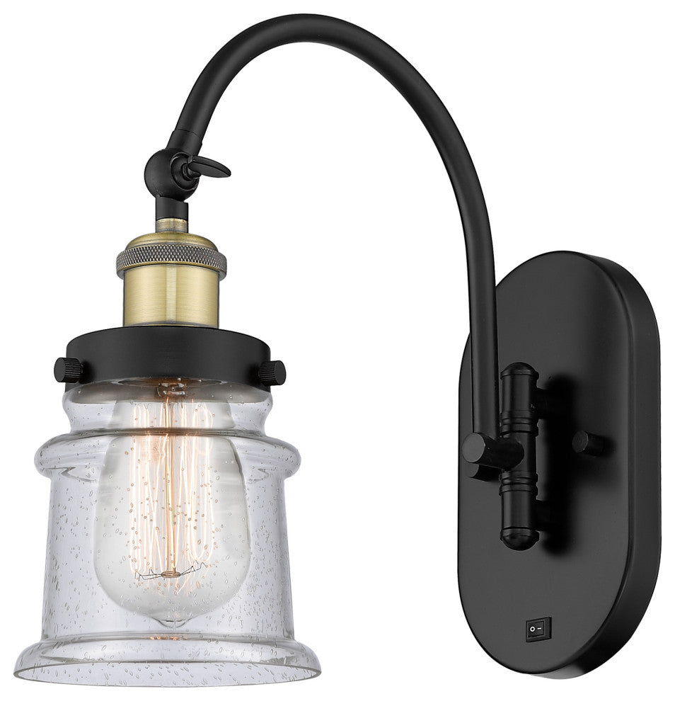 Innovations 918-1W-BAB-G184S Canton 1 Light 6.5" Sconce, Black Antique Brass
