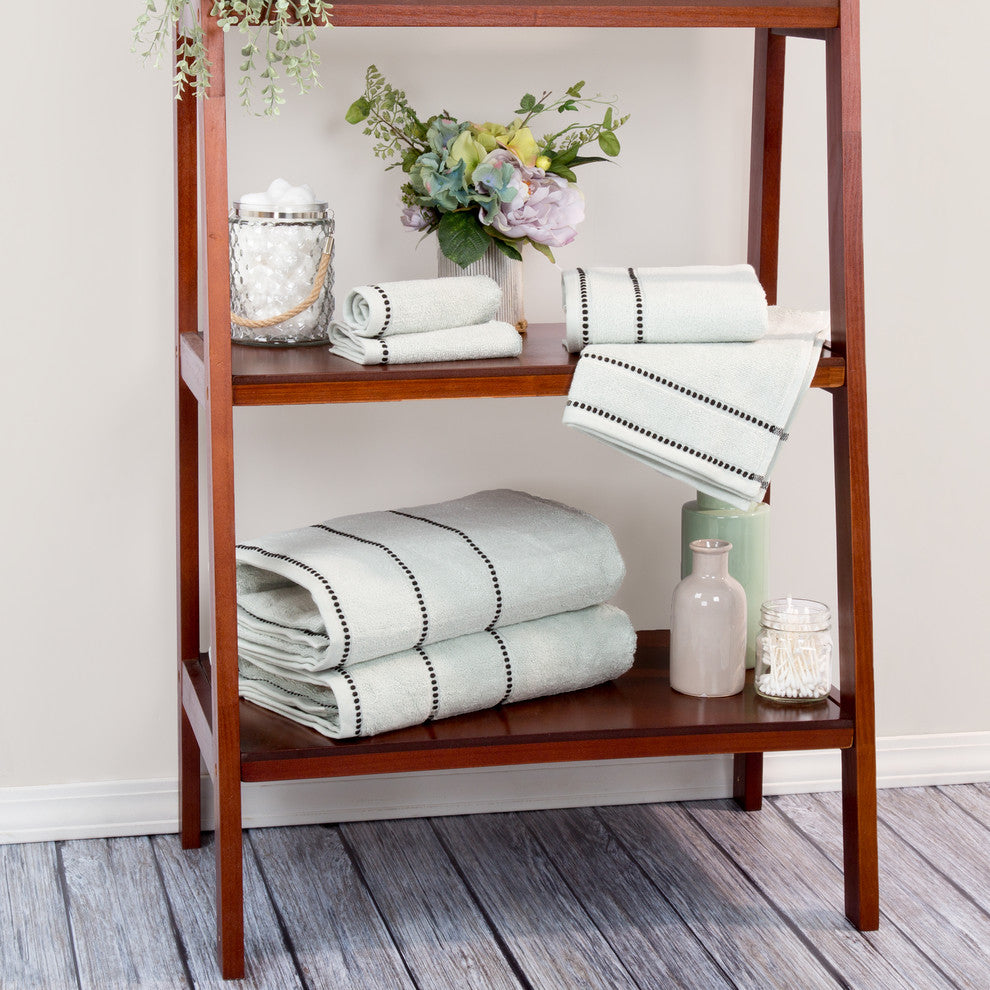 Lavish Home Quick Dry 100% Cotton Zero Twist 6 Piece Towel Set, Seafoam