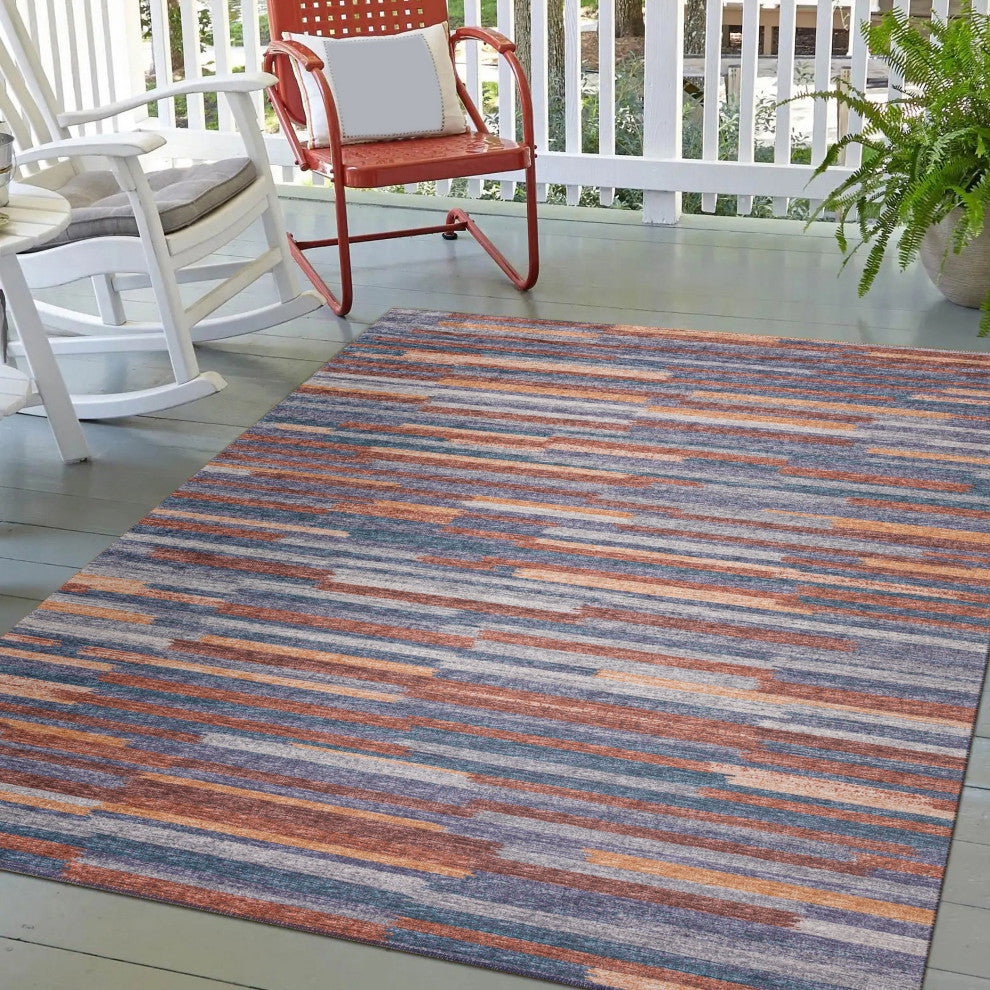 Indoor/Outdoor Sedona SN8 Denim Machine Washable 3' x 5' Rug