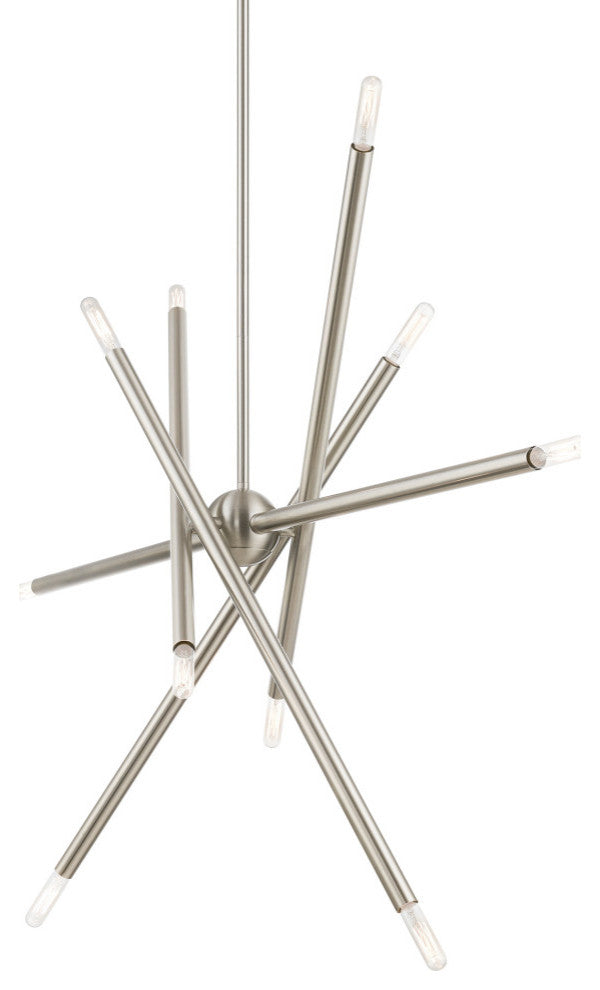 Soho 10 Light Brushed Nickel Linear Chandelier