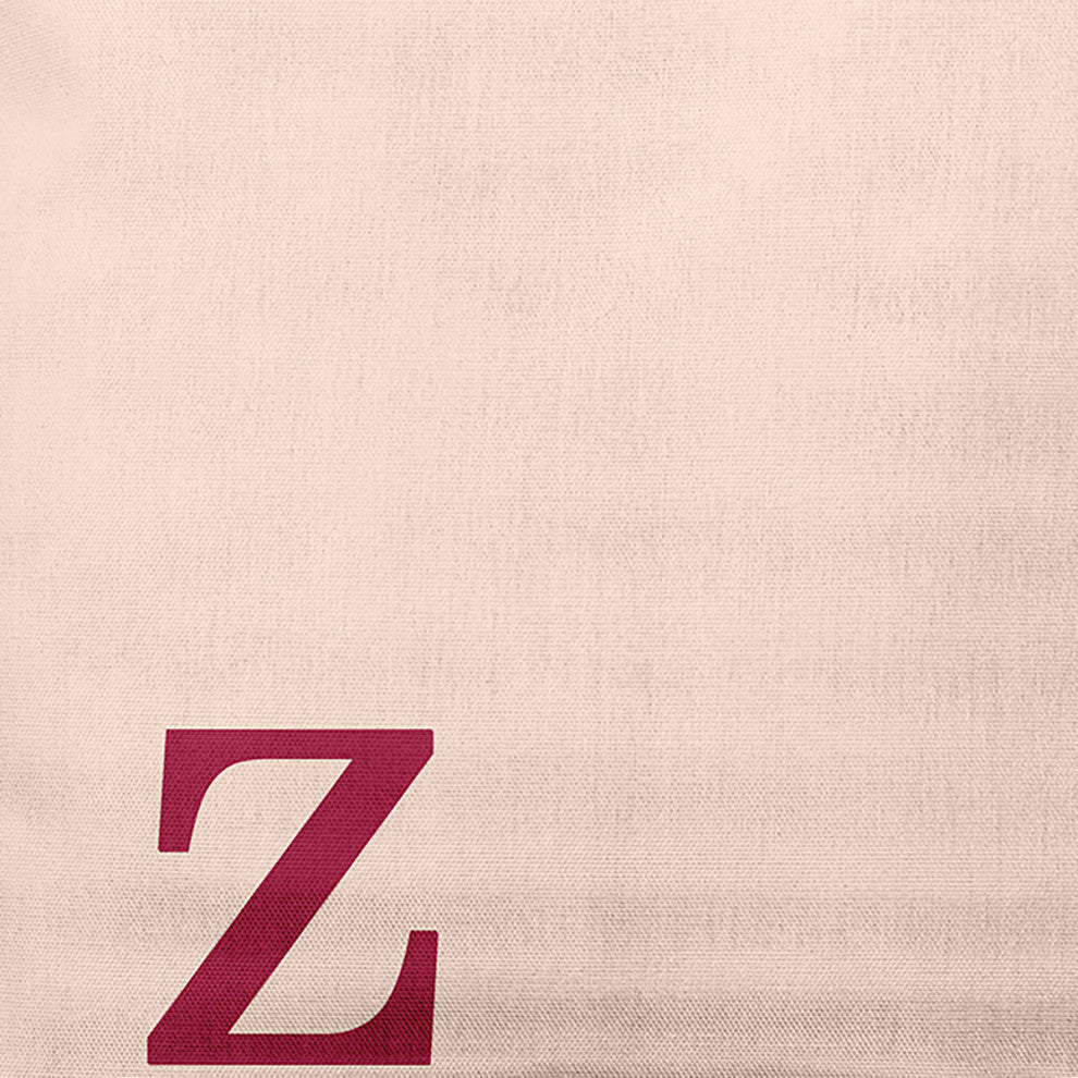 20"x20" Modern Monogram Decorative Throw Pillow, Cranberry