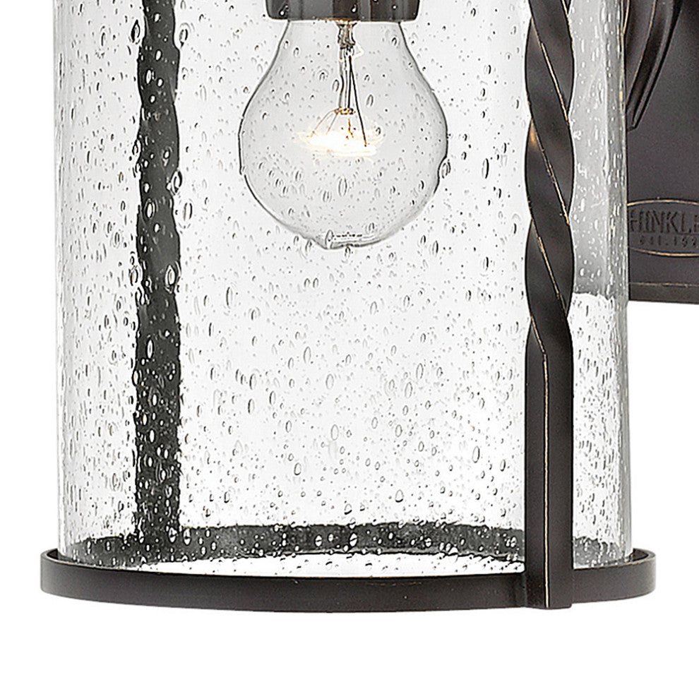 Hinkley Casa Medium Wall Mount Lantern, Olde Black With Clear Seedy Glass