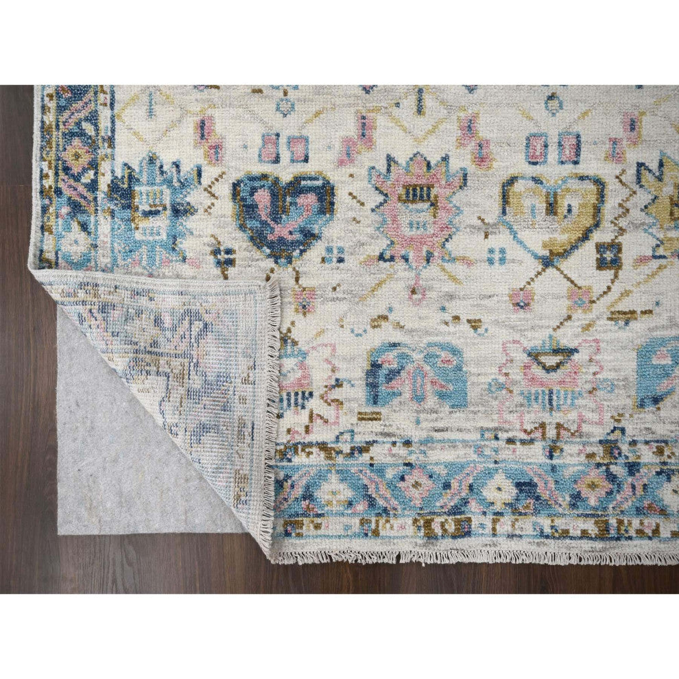 Ivory Hand Knotted Mahal Design Wool vegetable Dyes Oriental Rug 5'10"x8'10"