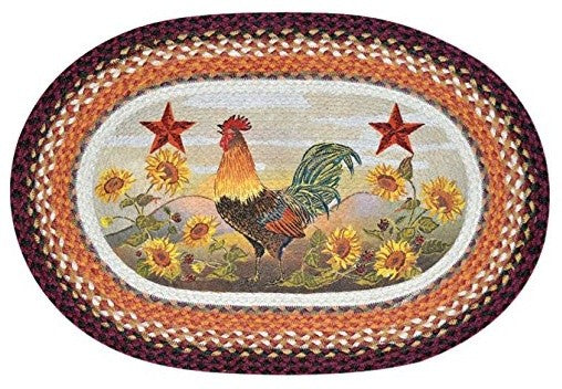 Earth Rugs OP-391 Morning Rooster Oval Patch 20" x 30"