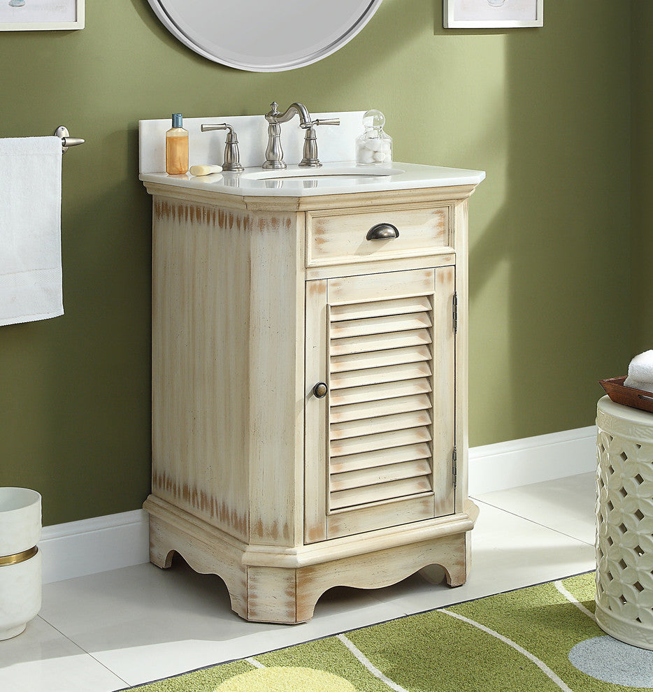 24" Abbeville Rustic Beige Bathroom Vanity