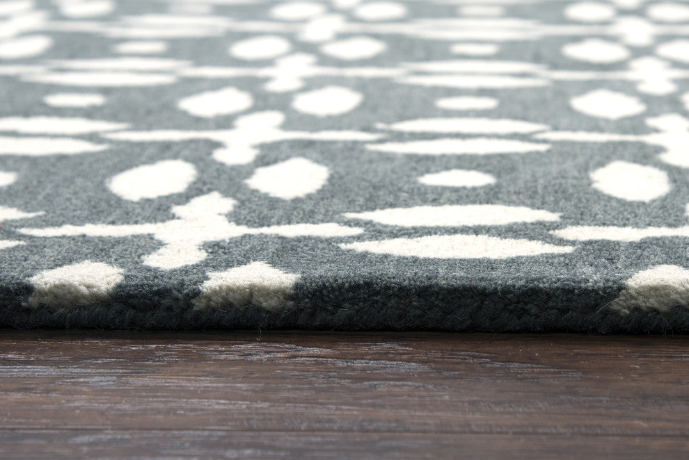 Rizzy Home Opus OP8231 Gray Print Area Rug, 8' Round