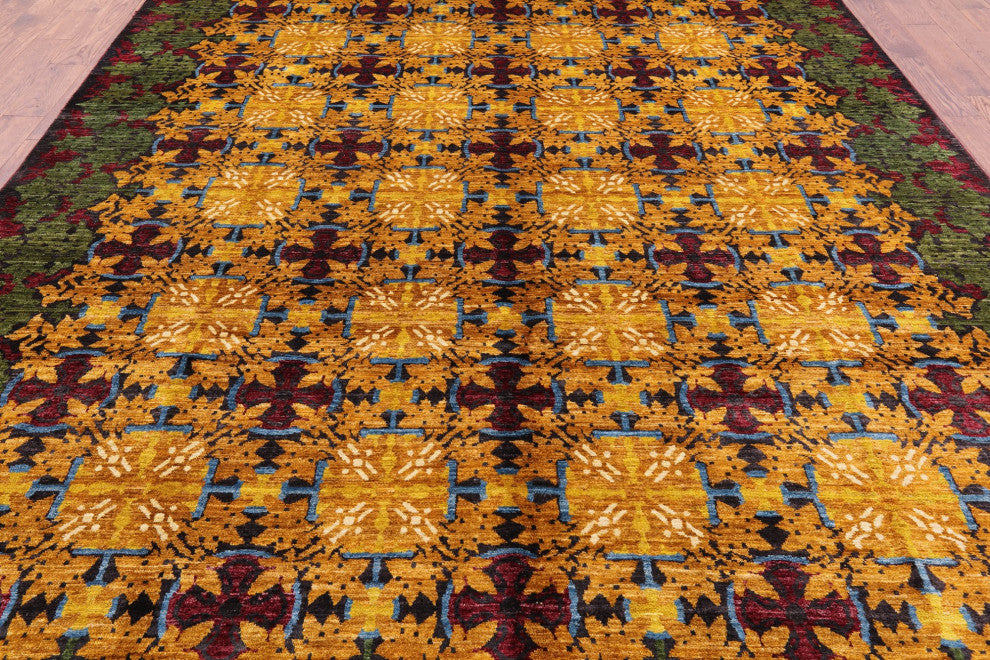 9' 1" X 11' 7" William Morris Hand-Knotted Wool Rug Q4576