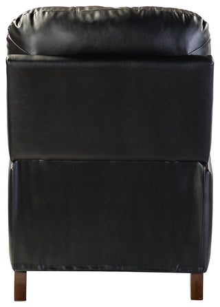 Amanda Genuine Leather Manual Recliner, Black