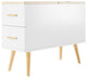 Rectangle End Table with Drawers Modern Sofa Side Table for Living Room, Natural