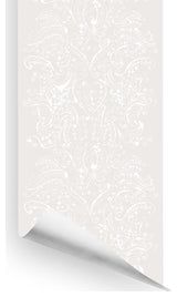 Pia Scroll Wallcovering, Beige, Roll, Traditional