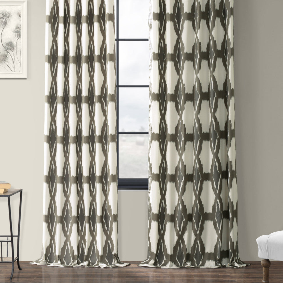 Sorong Printed Cotton Curtain Single Panel, 50"x84"