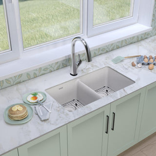 Quartz Classic 33" Undermount Sink Kit With Filtered Faucet, White