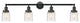 Small Bell 4 Light Bath Vanity Light, Matte Black, Deco Swirl, Deco Swirl