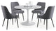 Colfax White Marquina Marble Dining Set, Charcoal