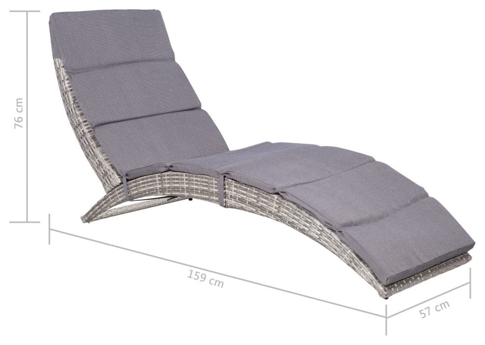 vidaXL Sun Lounger Gray and dark gray