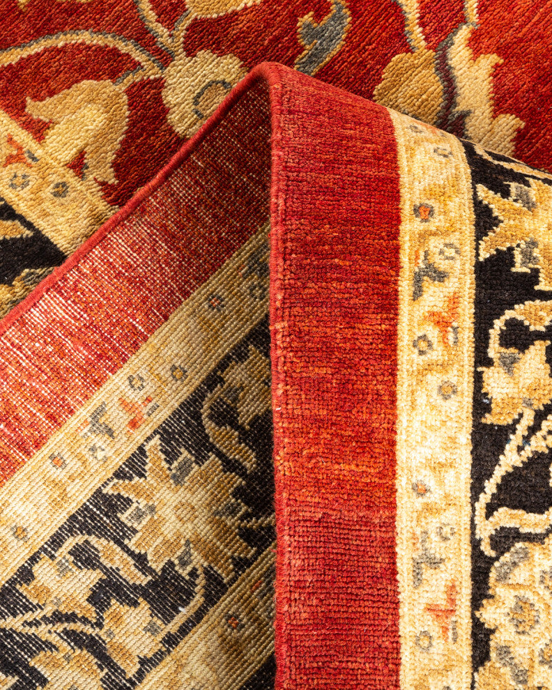 Eclectic, One-of-a-Kind Hand-Knotted Area Rug Orange, 12'2"x18'1"