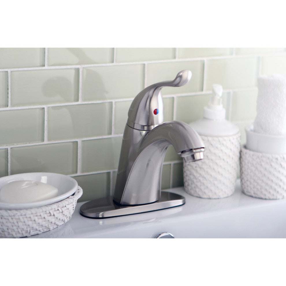 Kingston Brass Single-Handle Bathroom Faucet With Pop-Up Drain, Brushed Nickel