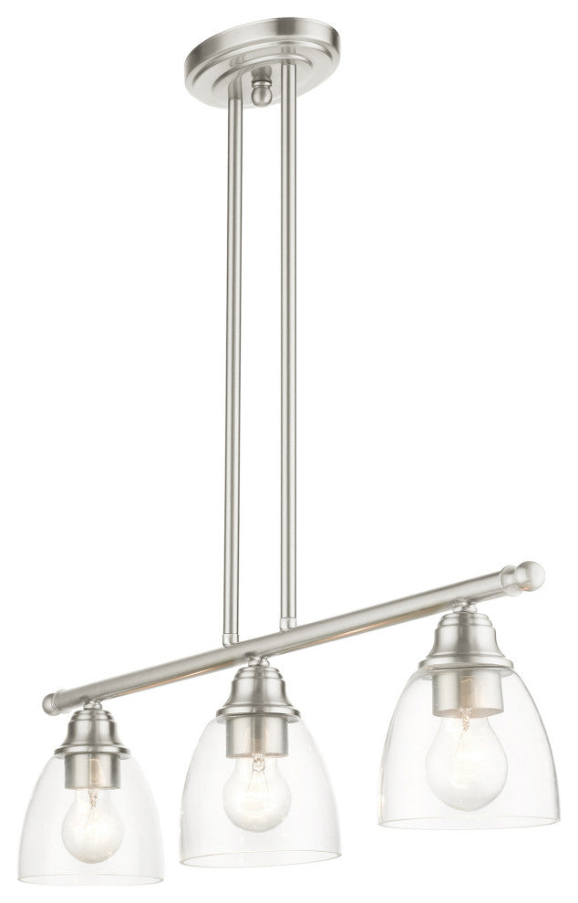 Brushed Nickel Transitional, Colonial, Linear Chandelier