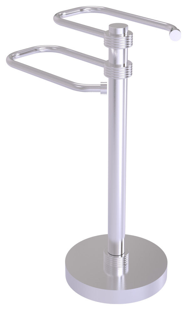 Free Standing Two Arm Guest Towel Holder, Satin Chrome