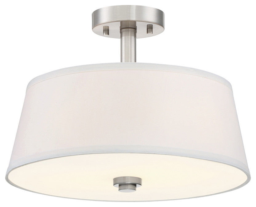 Studio 2-Light Semi-Flush, Satin Platinum