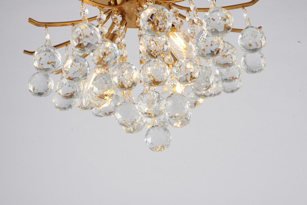 Bethel International BET01FM12BR 3-Light Semi Flush Mount, Stain Brass