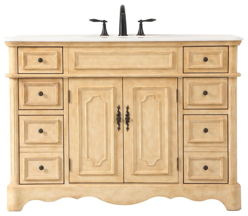 Elegant VF30448AB 48"Single Bathroom Vanity, Antique Beige